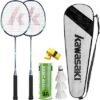 Kawasaki Badminton Set with 2 Badminton Rackets 3 Shuttlecocks and Carrying Bag