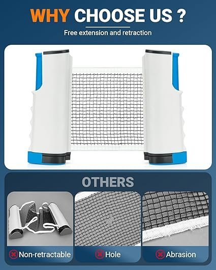Retractable Ping Pong Net Upgrade Table Tennis Net Stands Upright Without Sagging Ping Pong Net