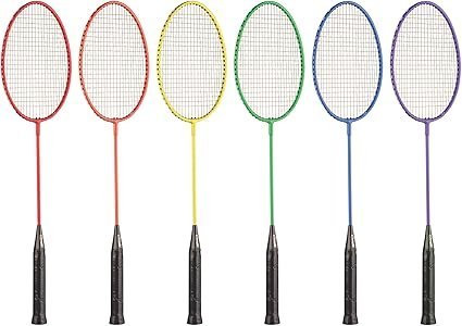 Champion Sports Tempered Steel Badminton Rackets Set of 6