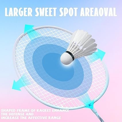 Badminton Rackets Set with 3 Shuttlecocks Lightweight Badminton Set of 2 for Outdoor Backyard Games Lightweight Badminton Racquets for Kids Adults Beginners