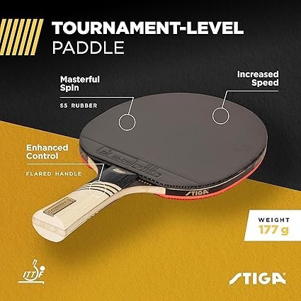 Carbon Fiber Blade Premium Sponge ConcaveSTIGA Carbon+ Bundle Ping Pong Paddle Set 7ply Extra Light Pro Handle